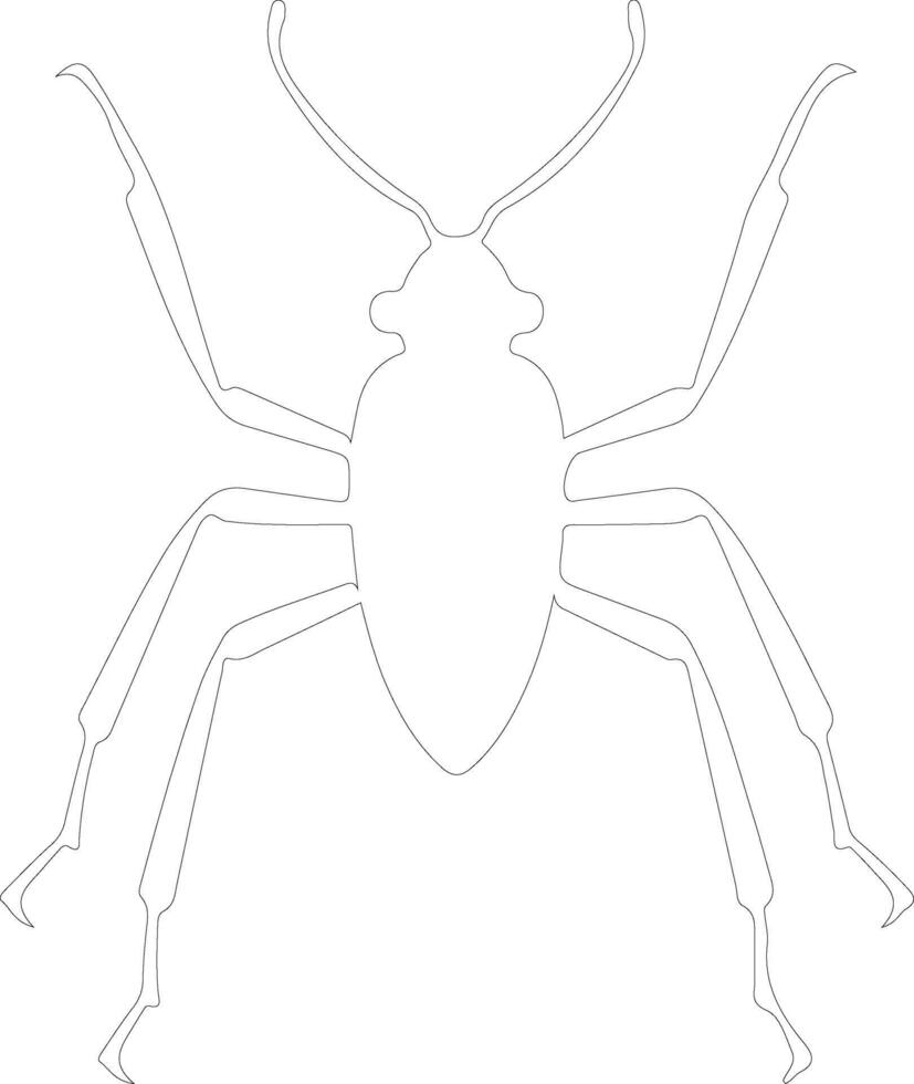 assassin bug  outline silhouette vector