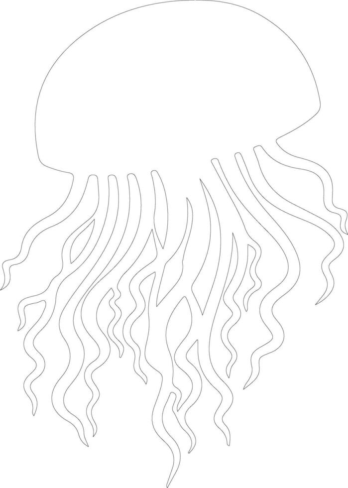 jellyfish  outline silhouette vector