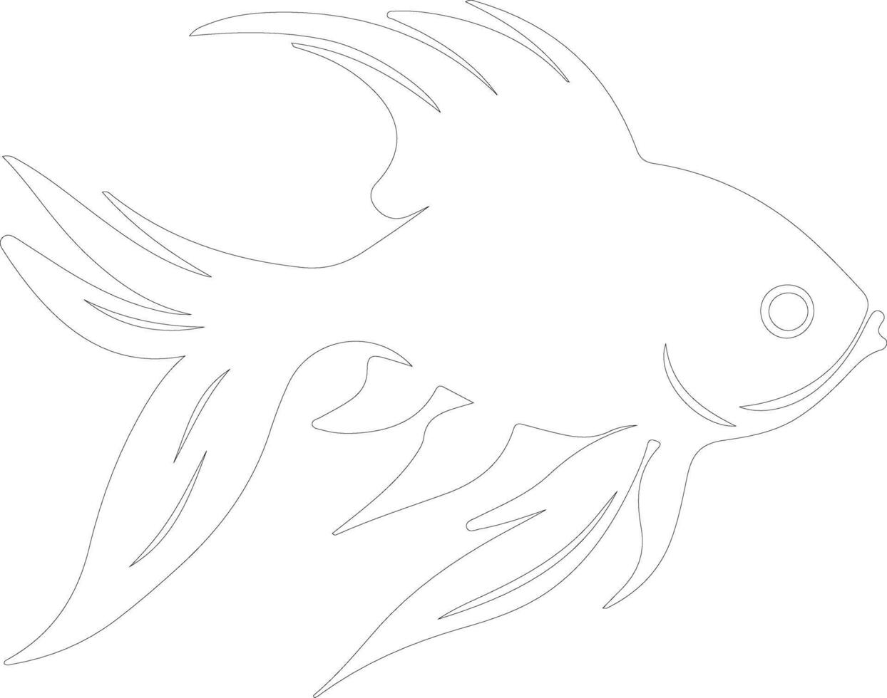 goldfish  outline silhouette vector