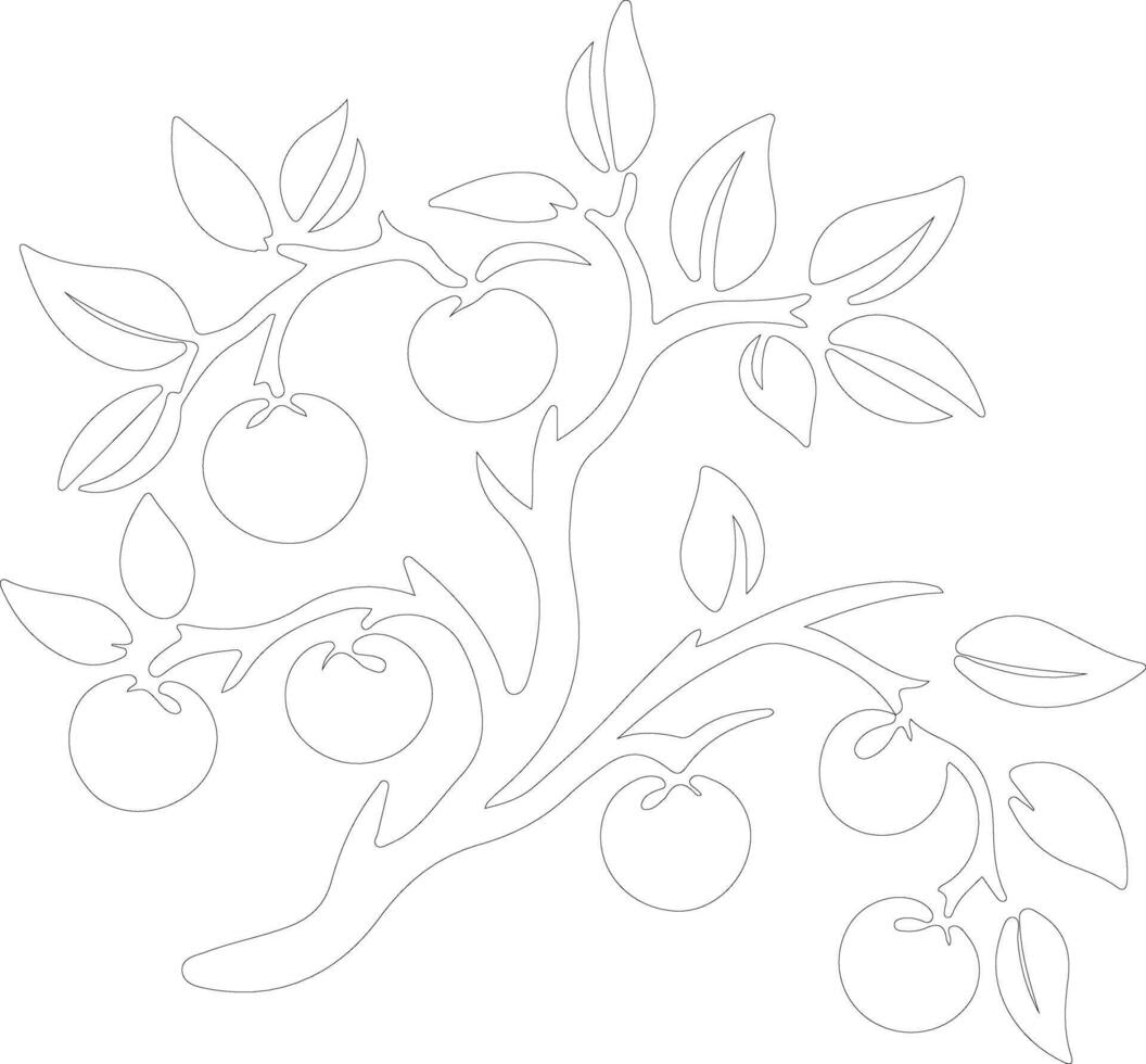 crabapple  outline silhouette vector