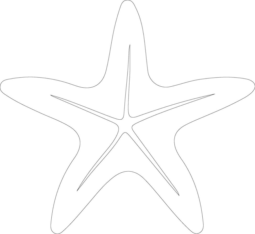 sea star   outline silhouette vector
