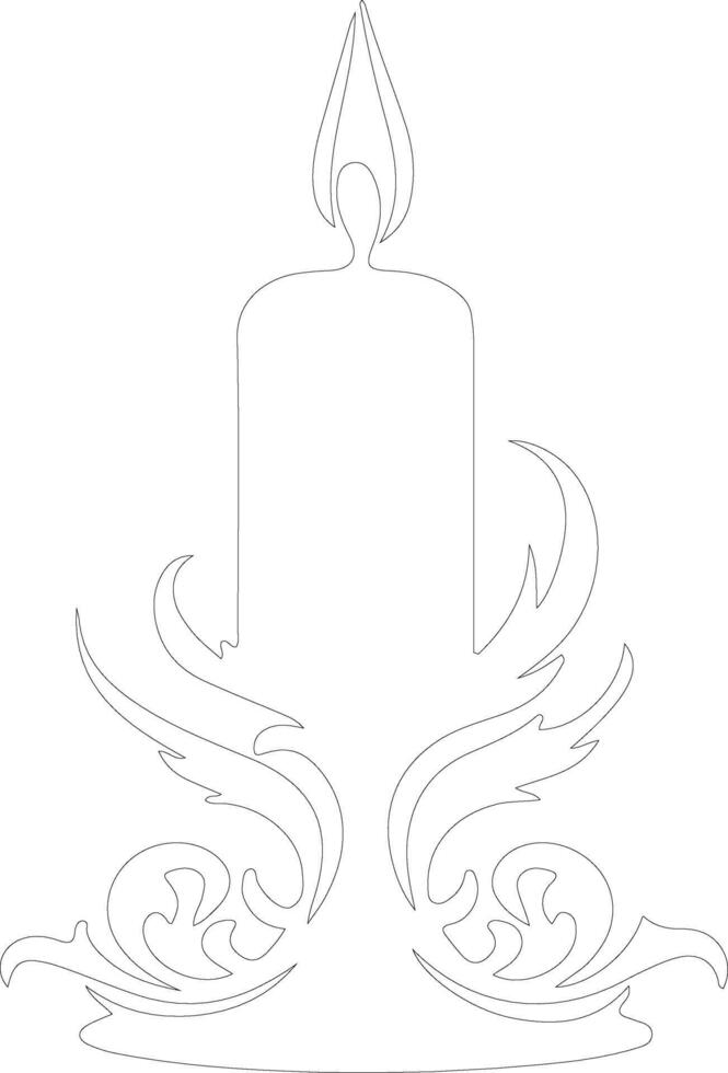 Candlelight outline silhouette vector