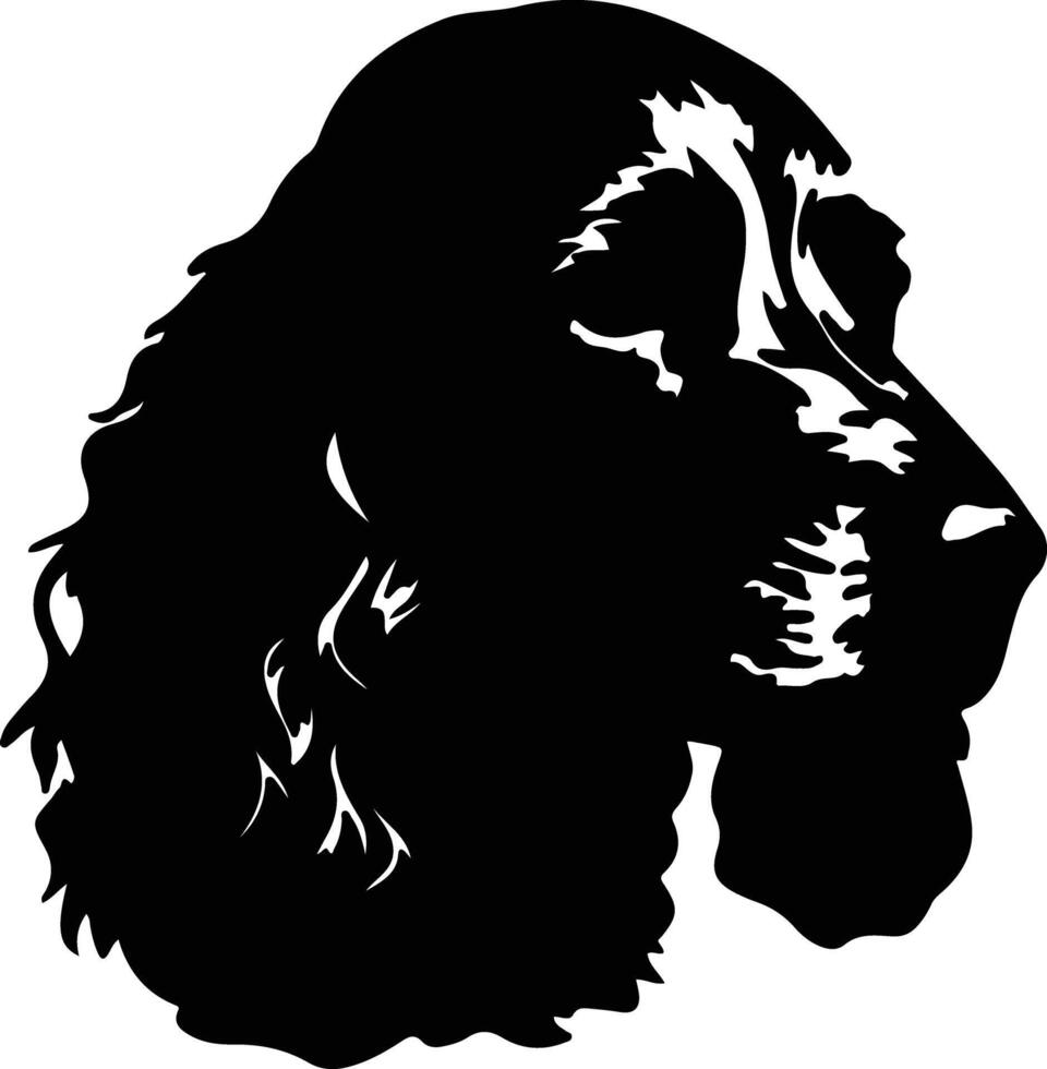 irlandesa agua spaniel negro silueta vector