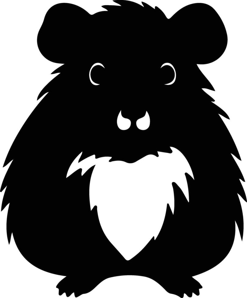 negro oso hámster silueta retrato vector