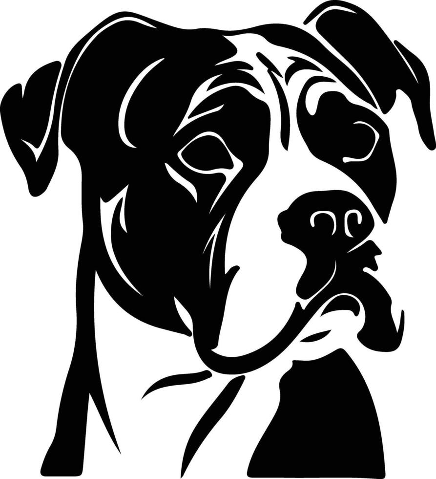 American Bulldog  black silhouette vector