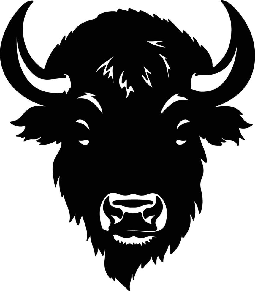 bison  silhouette portrait vector