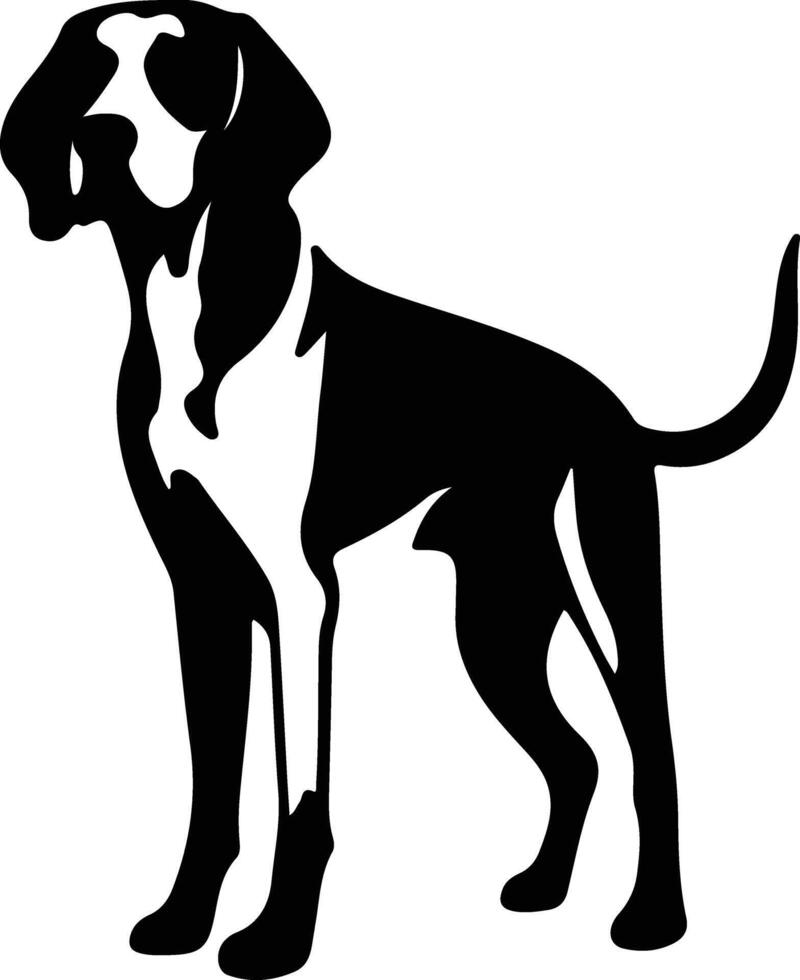 americano Foxhound negro silueta vector