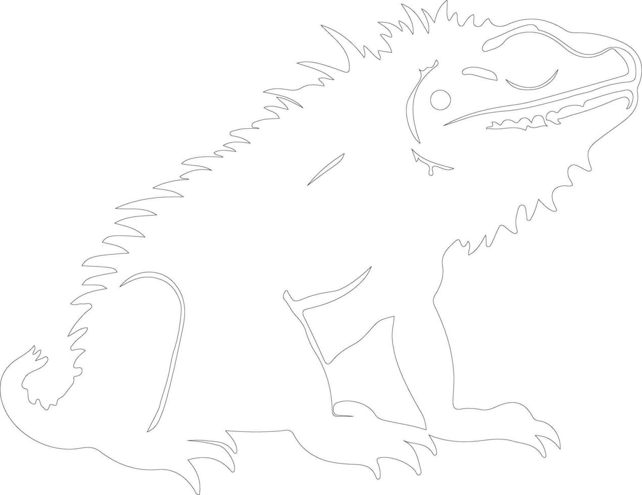 bearded dragon  outline silhouette vector