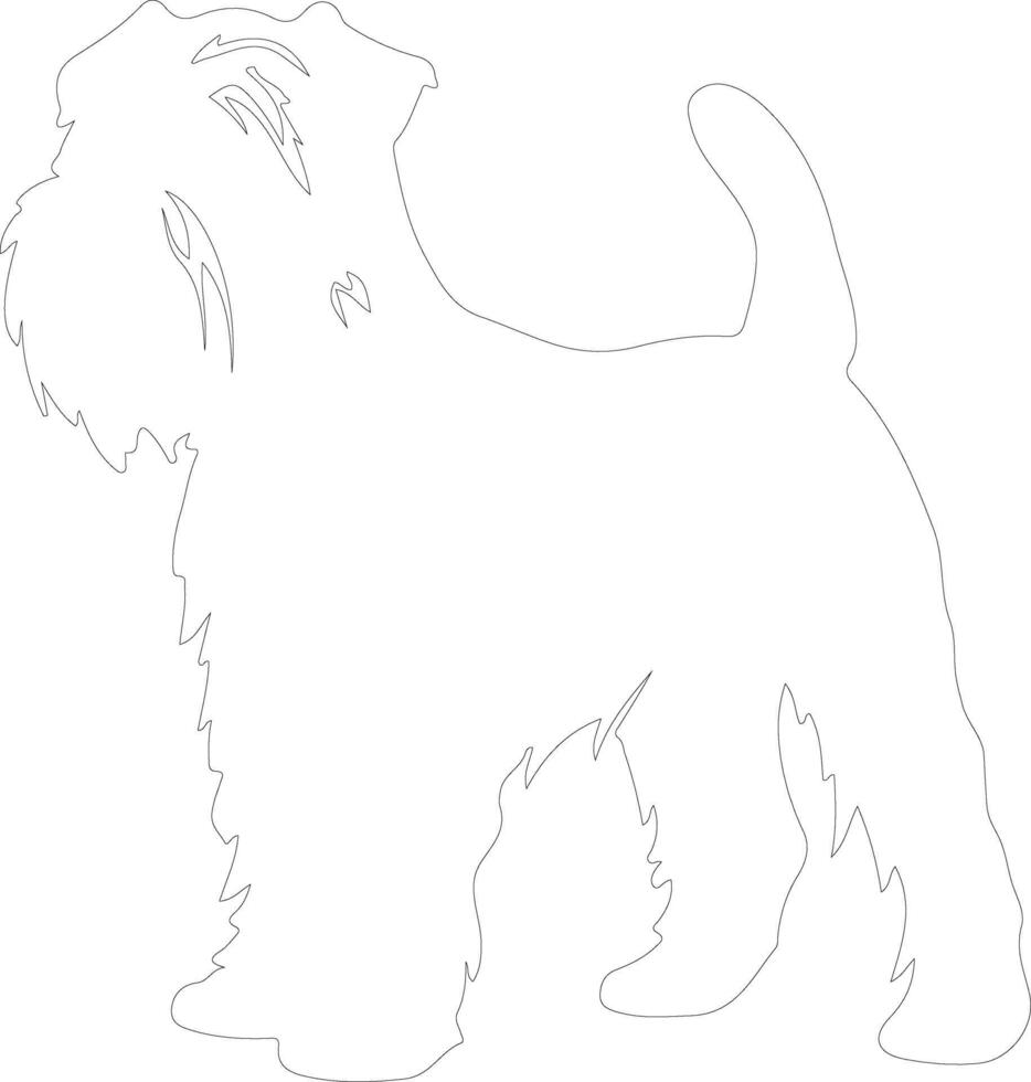 Soft Coated Wheaten Terrier outline silhouette vector