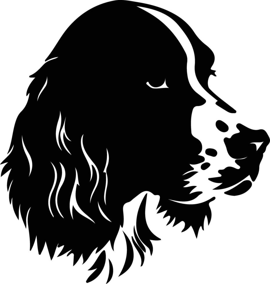 Inglés saltador spaniel negro silueta vector