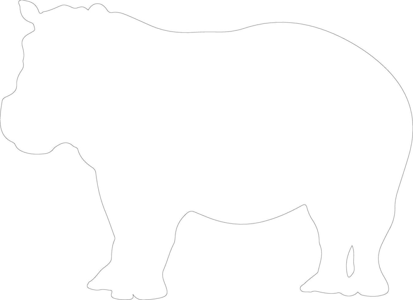 hippo  outline silhouette vector