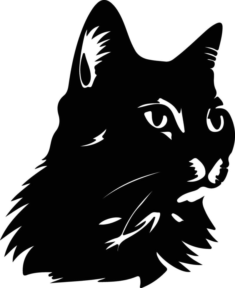 Sokoke Cat  silhouette portrait vector