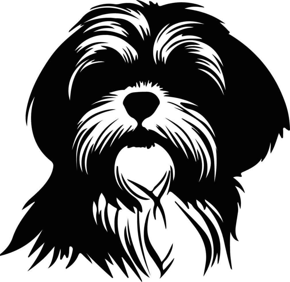 shih tzu negro silueta vector