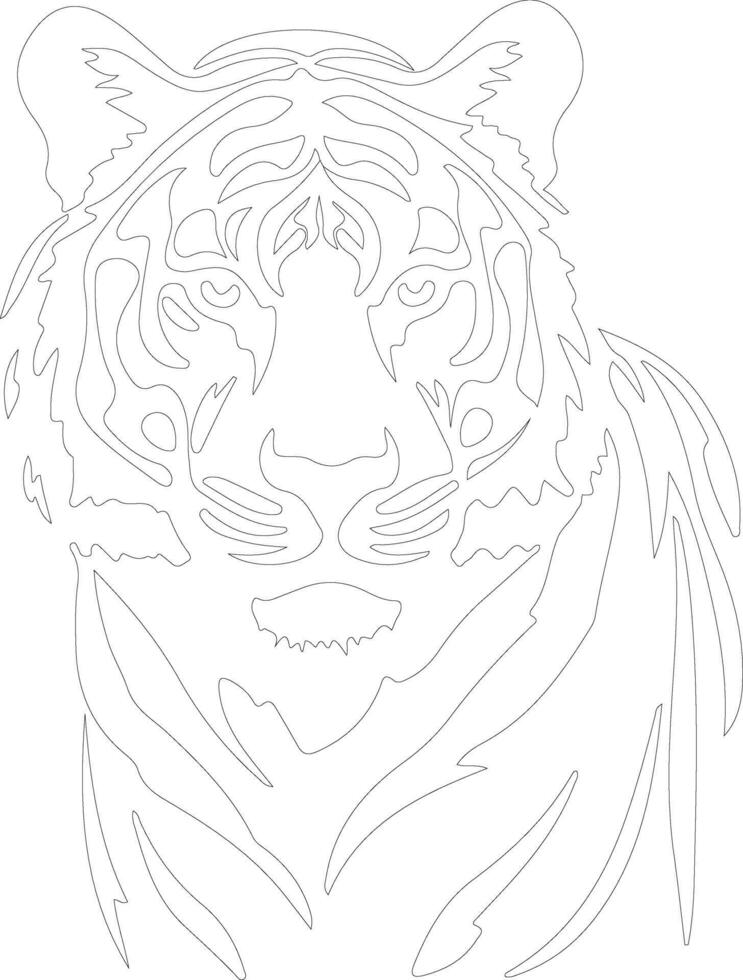 Tiger outline silhouette vector
