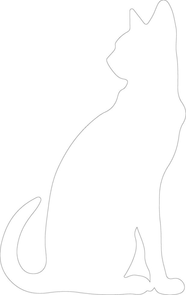 Thai Traditional Siamese Cat outline silhouette vector