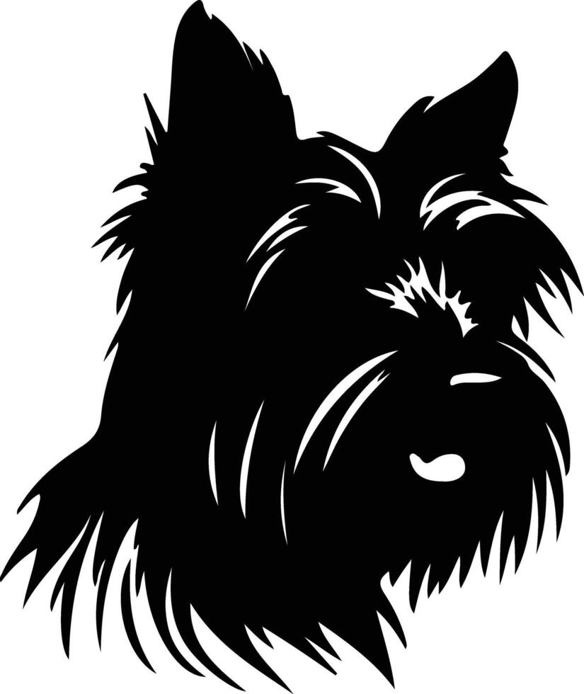 Skye Terrier   black silhouette vector