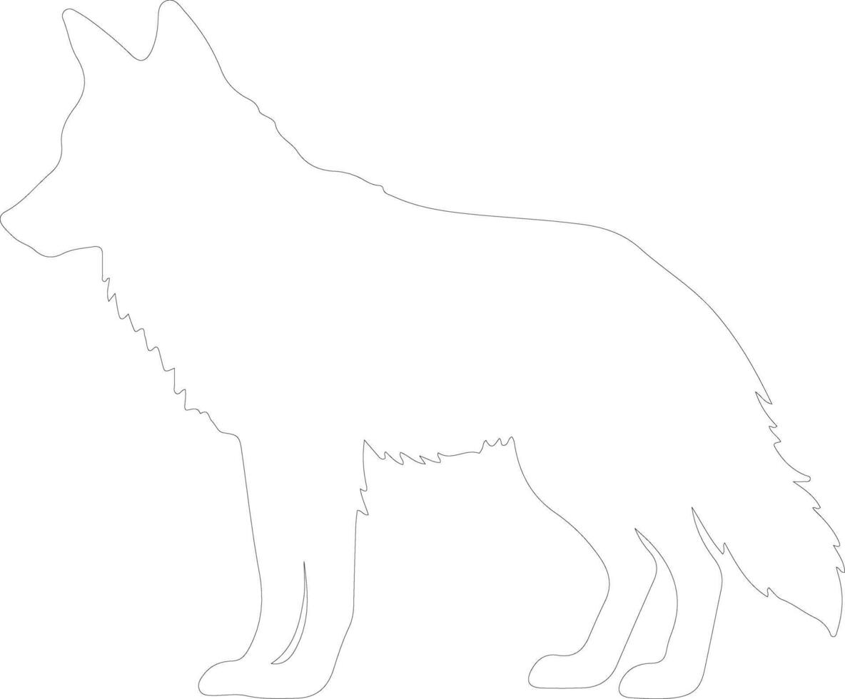 red wolf    outline silhouette vector