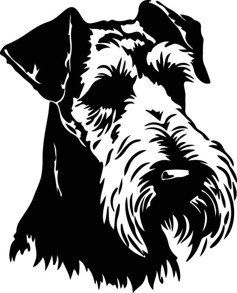 Airedale Terrier  black silhouette vector