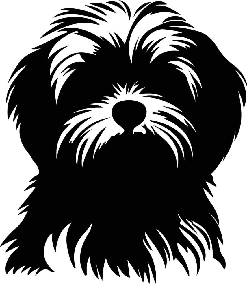 lhasa apso silueta retrato vector