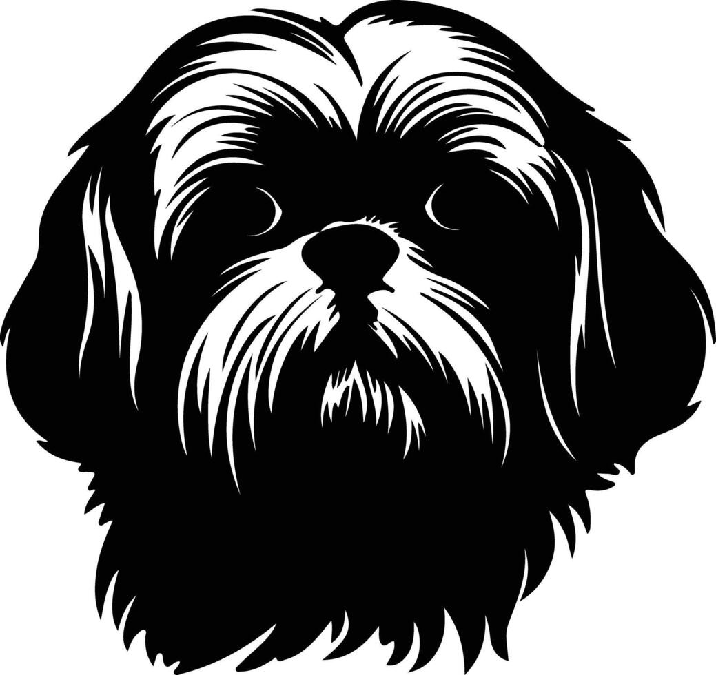 shih tzu silueta retrato vector