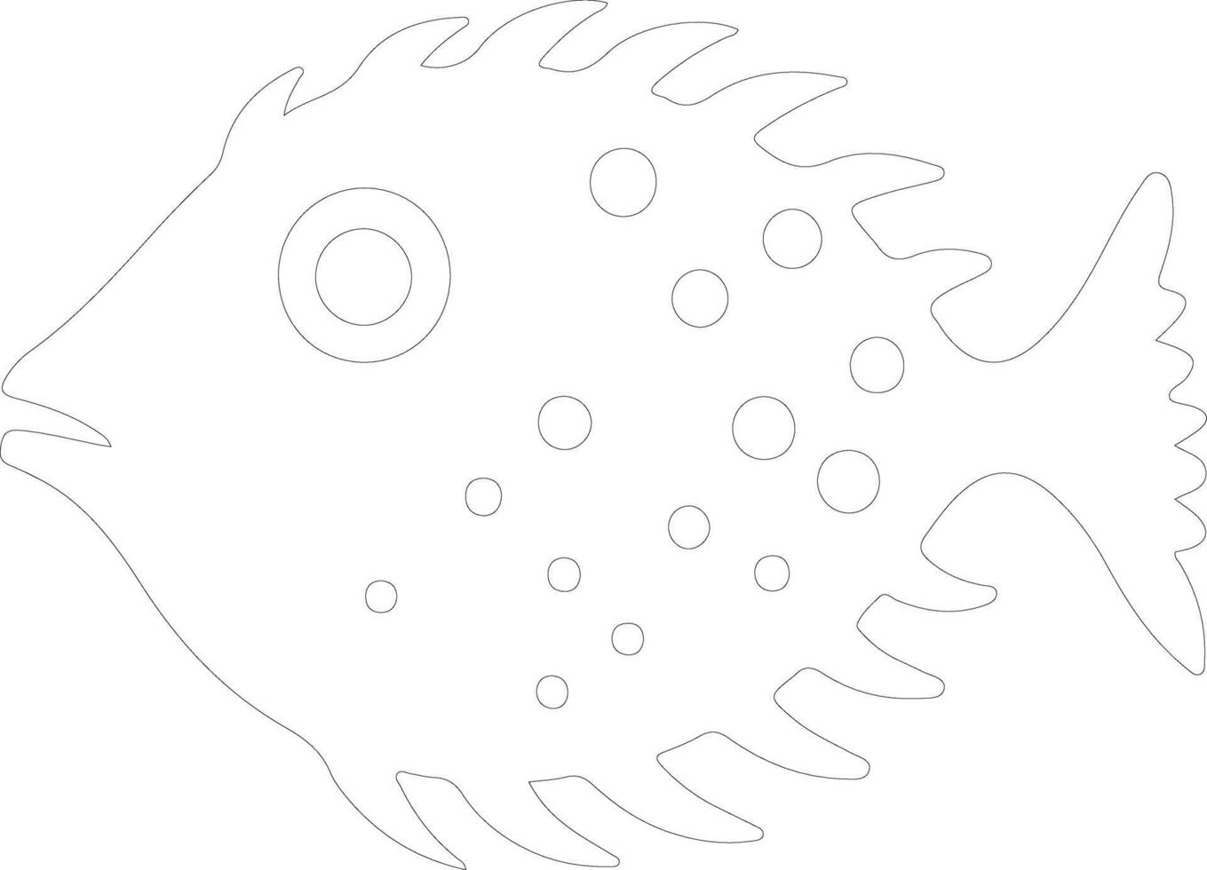 pufferfish   outline silhouette vector