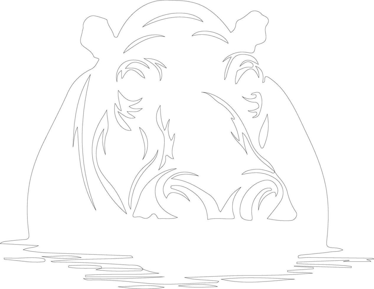 hippopotamus  outline silhouette vector