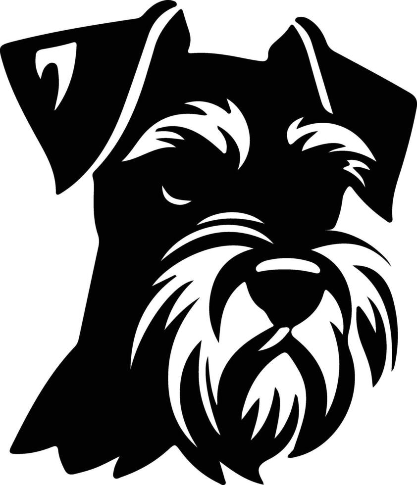 Miniature Schnauzer  silhouette portrait vector