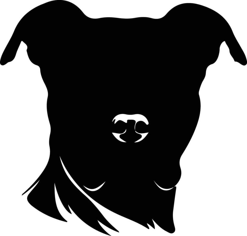 Staffordshire Bull Terrier  silhouette portrait vector