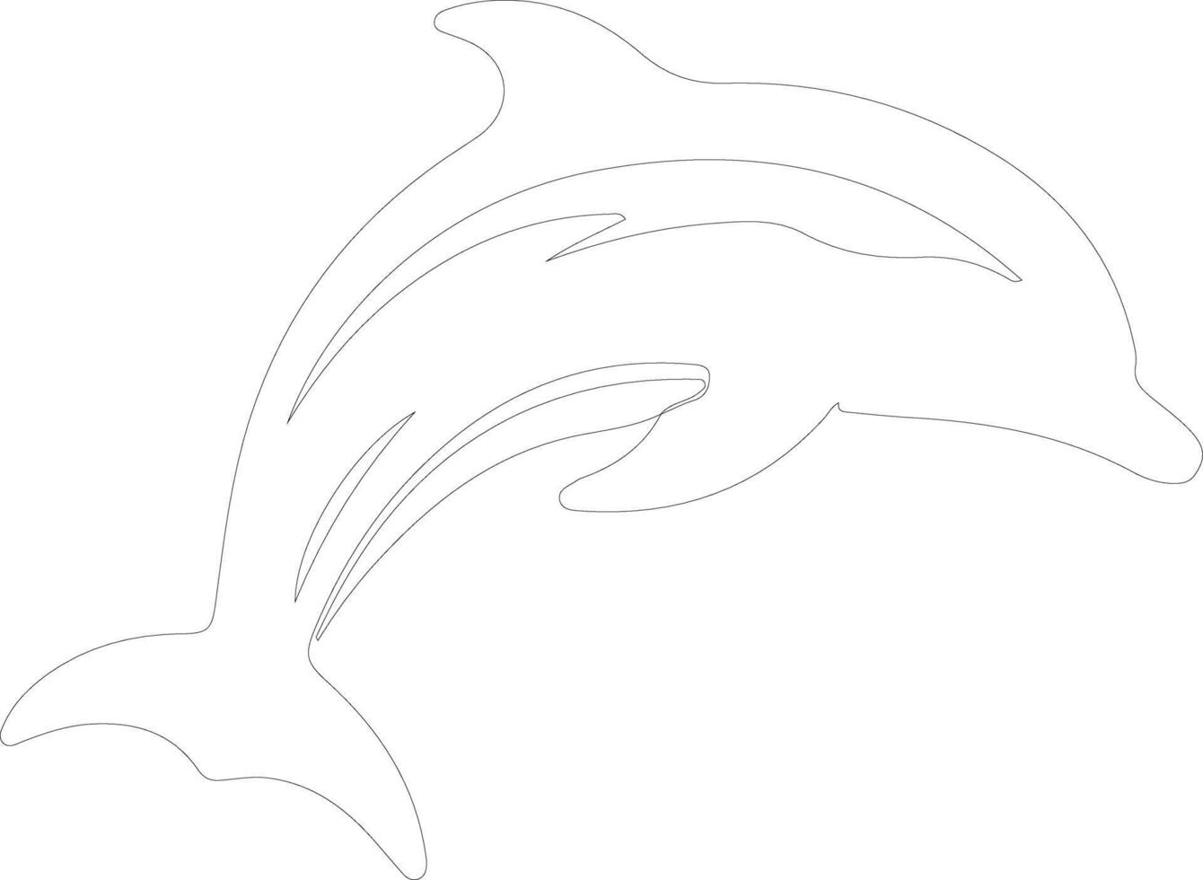 dolphin bottlenose outline silhouette vector