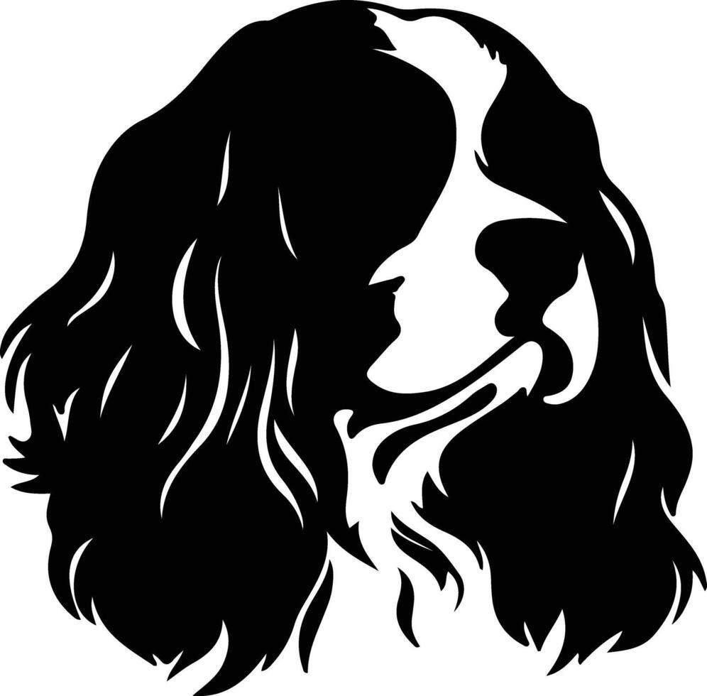 Cavalier King Charles Spaniel   black silhouette vector