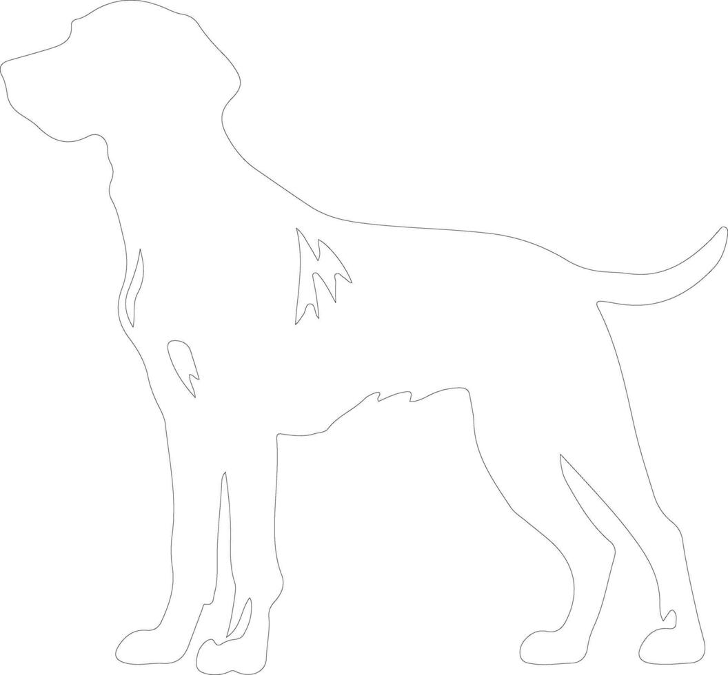 Small Munsterlander Pointer outline silhouette vector
