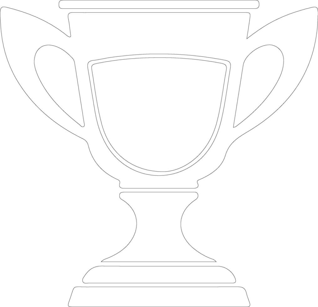 Trophy icon  outline silhouette vector