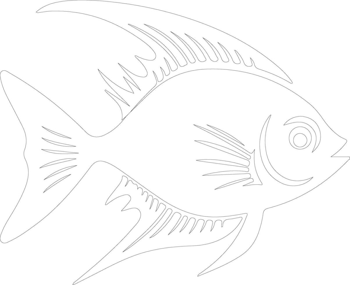 hatchetfish  outline silhouette vector