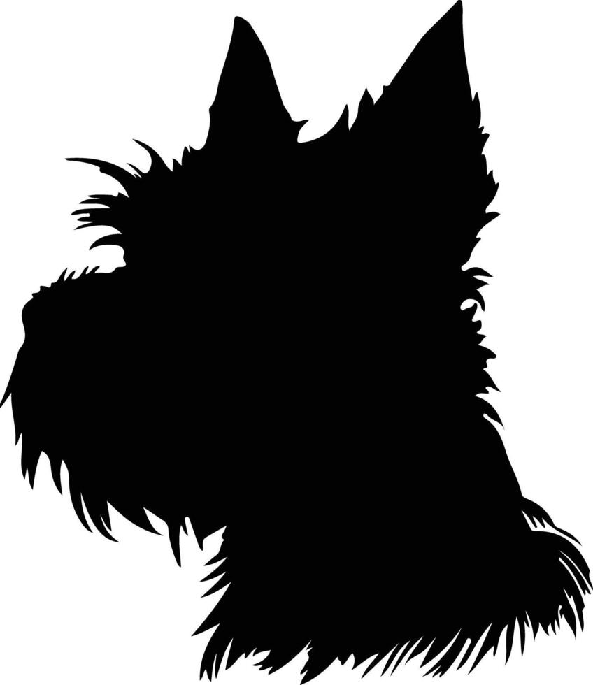 Cairn Terrier  silhouette portrait vector