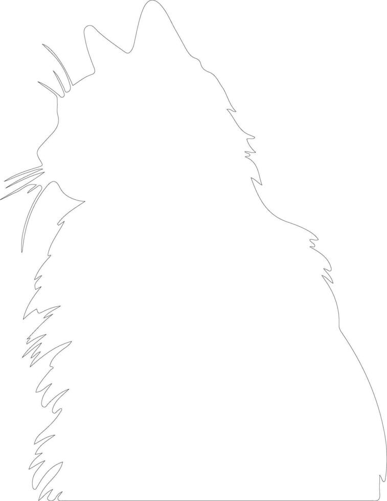 Nebelung Cat  outline silhouette vector