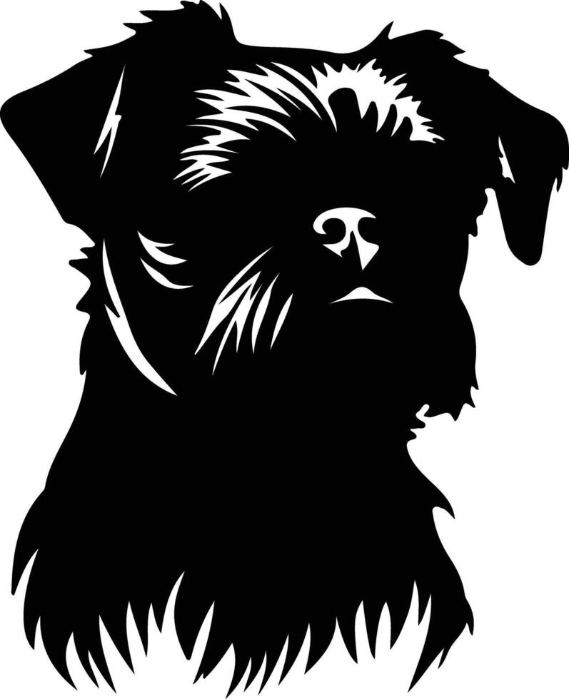 Brussels Griffon  silhouette portrait vector