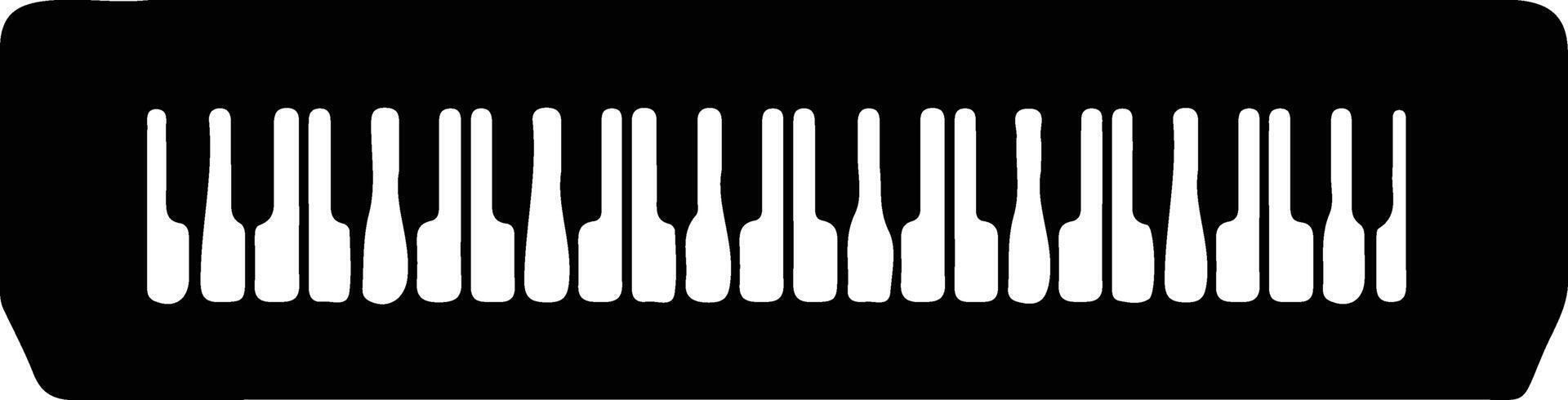 Electric keyboard  black silhouette vector
