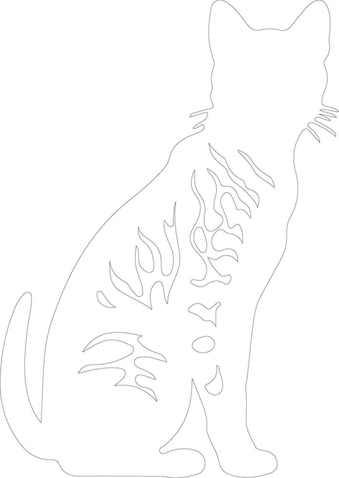 Ocicat Cat  outline silhouette vector