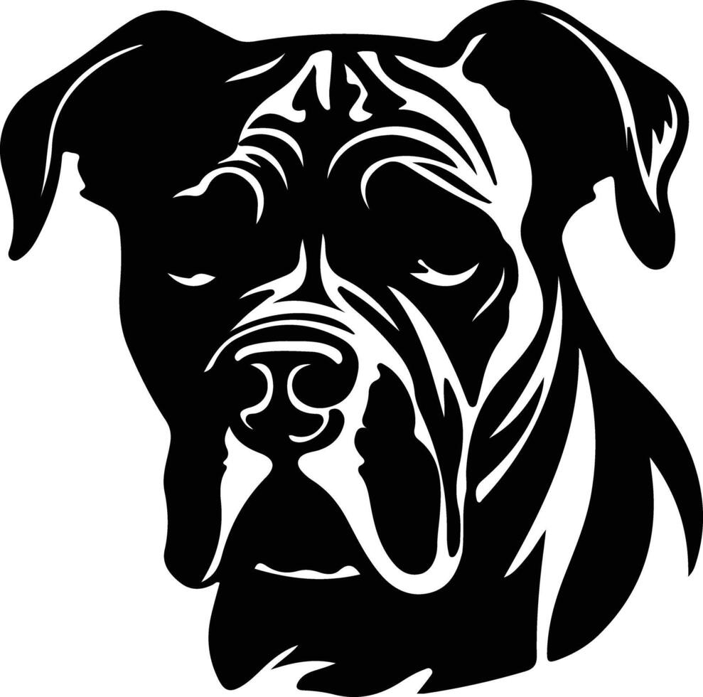 American Bulldog  black silhouette vector