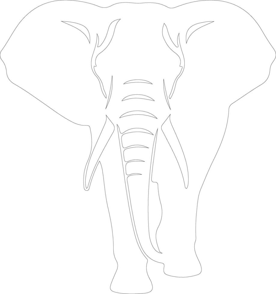 African elephant  outline silhouette vector