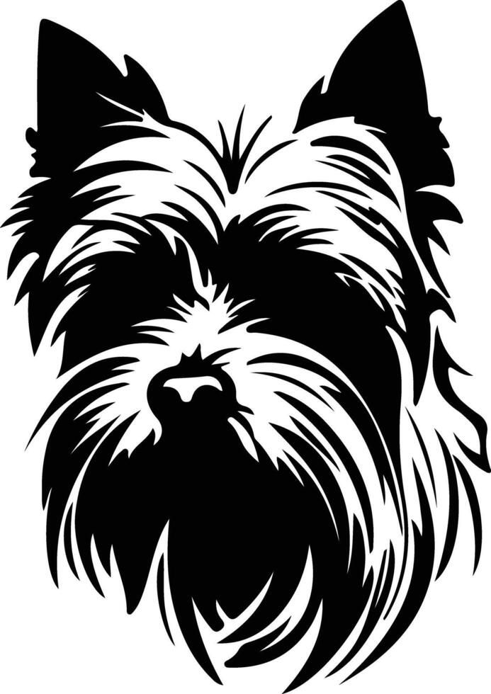 sedoso terrier silueta retrato vector