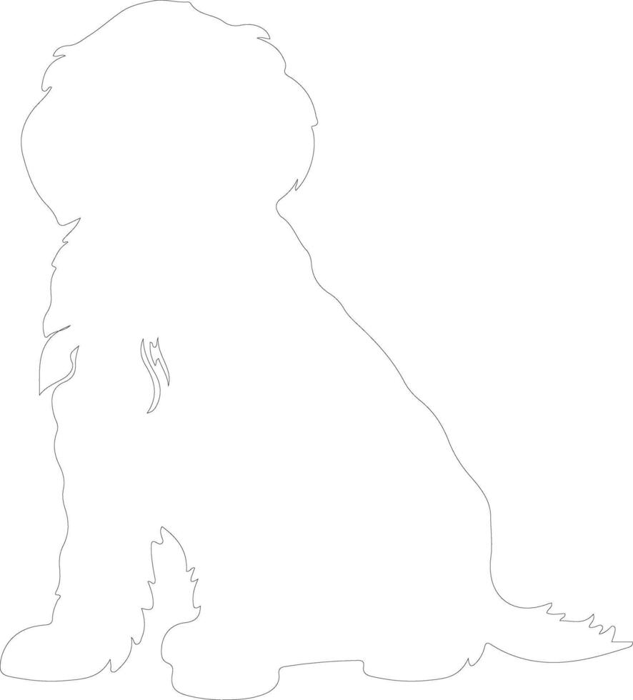 Portuguese Water Dog outline silhouette vector