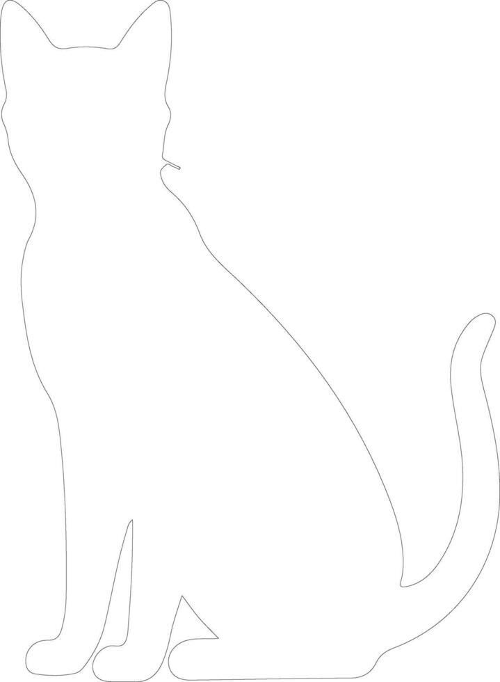 Chausie Cat  outline silhouette vector
