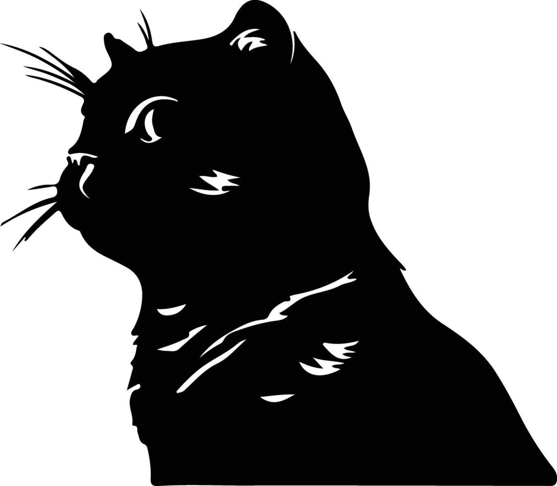 escocés doblez gato silueta retrato vector