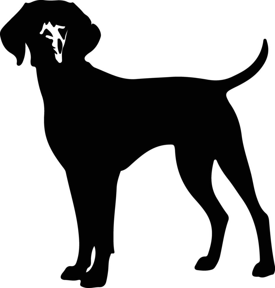 Redbone Coonhound   black silhouette vector