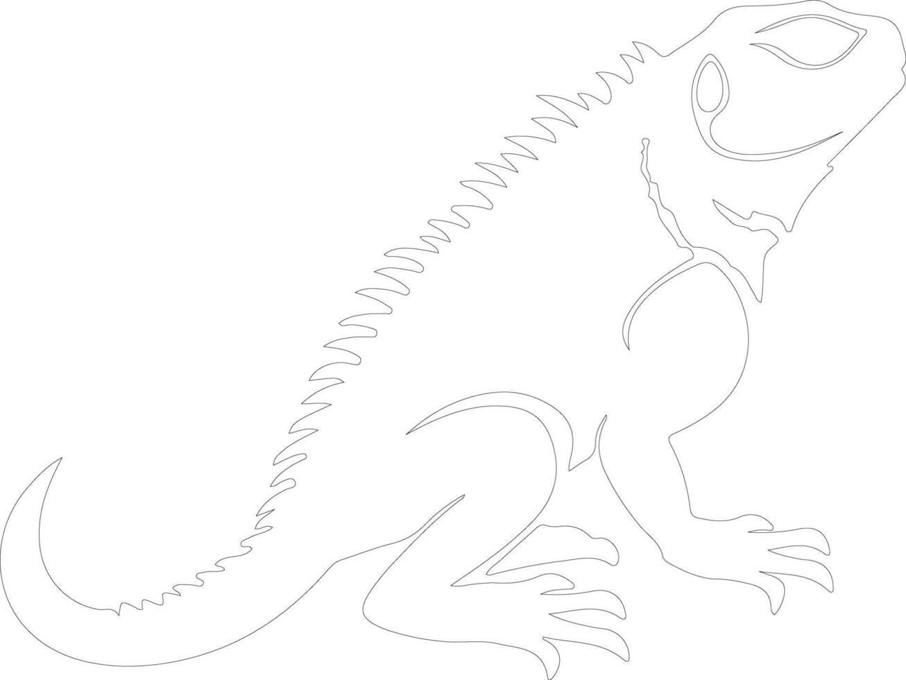 spiny lizard    outline silhouette vector
