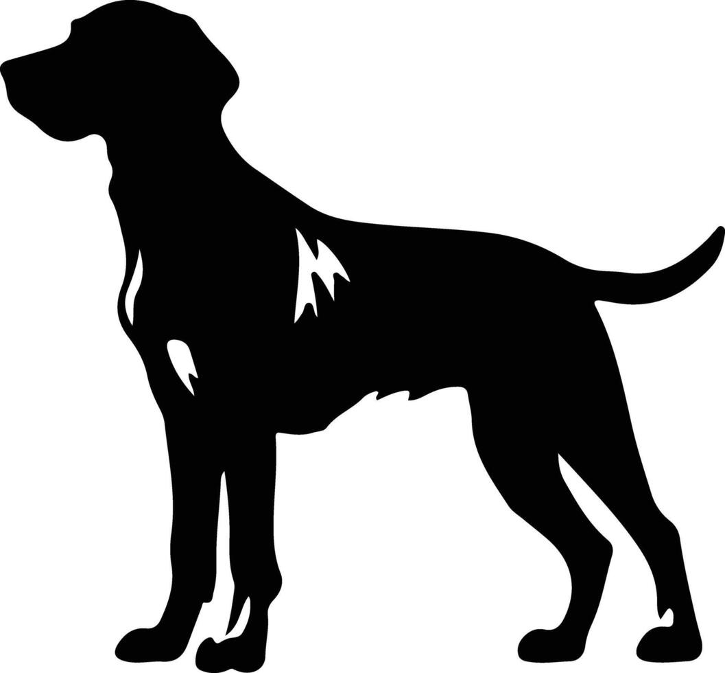 Small Munsterlander Pointer    black silhouette vector