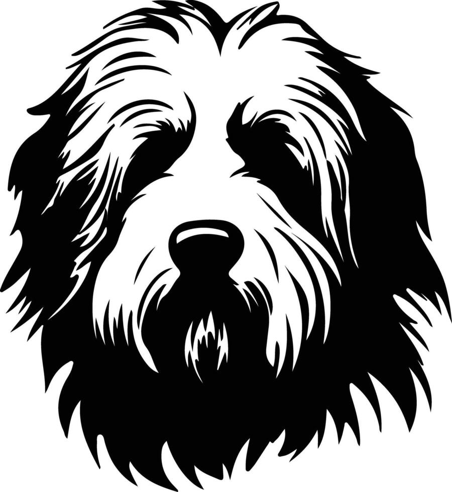 Polish Lowland Sheepdog  silhouette portrait vector