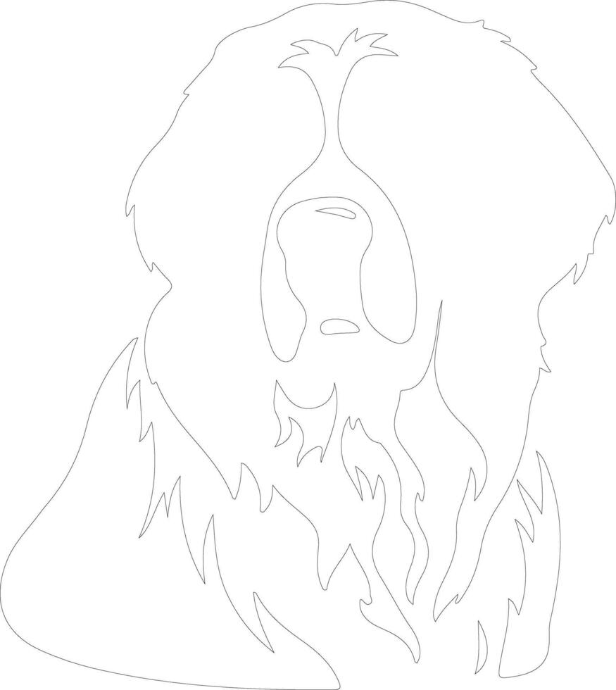 Saint Bernard  outline silhouette vector