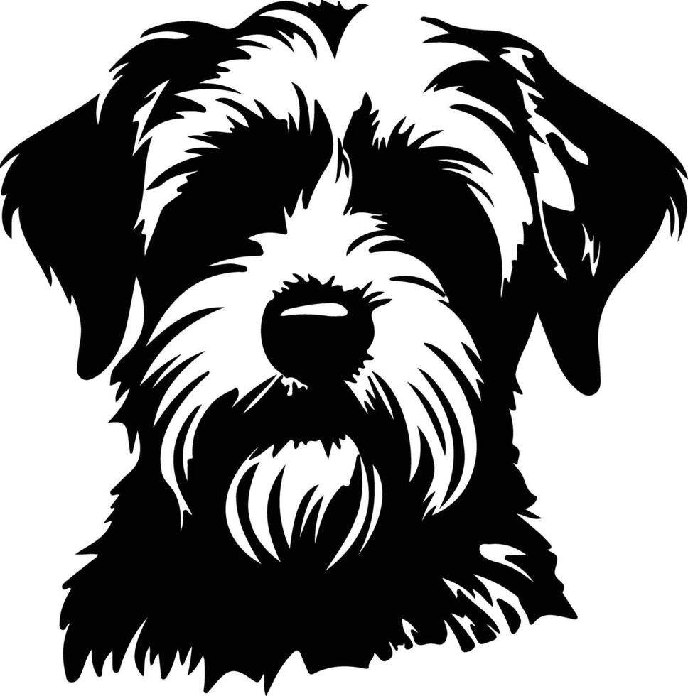 Dandie Dinmont Terrier  silhouette portrait vector